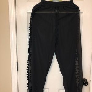 Sheer black harem pants medium NEW